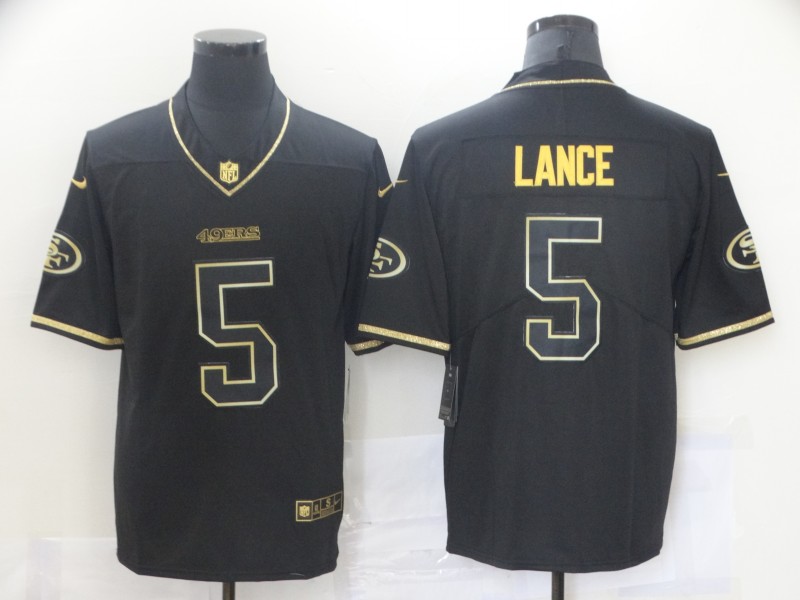 Men's San Francisco 49ers Trey Lance #5 Black Jersey